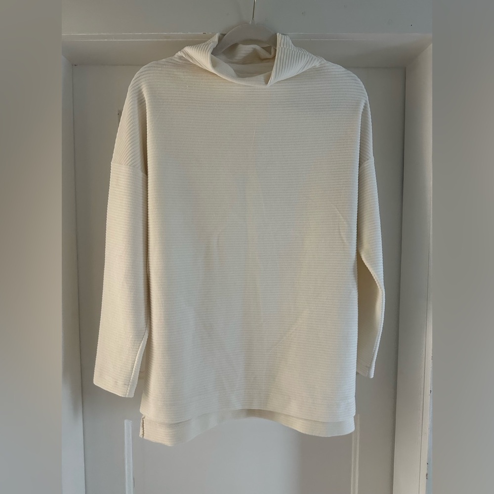 a new day | Ivory High Low Top w/ Slit on sides and Turtleneck - Size L
